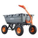 VEVOR Chariot à benne basculante, capacité de charge 680 kg​, chariot de jardin en polyéthylène robuste avec cadre en acier, poignée convertible 2 en 1, roues 330 mm, brouette utilitaire pour pelouse