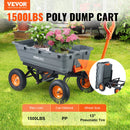 VEVOR Chariot à benne basculante, capacité de charge 680 kg​, chariot de jardin en polyéthylène robuste avec cadre en acier, poignée convertible 2 en 1, roues 330 mm, brouette utilitaire pour pelouse - image 3