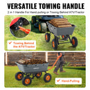 VEVOR Chariot à benne basculante, capacité de charge 680 kg​, chariot de jardin en polyéthylène robuste avec cadre en acier, poignée convertible 2 en 1, roues 330 mm, brouette utilitaire pour pelouse - image 4