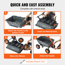 VEVOR Chariot à benne basculante, capacité de charge 680 kg​, chariot de jardin en polyéthylène robuste avec cadre en acier, poignée convertible 2 en 1, roues 330 mm, brouette utilitaire pour pelouse - image 7