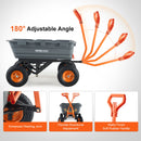 VEVOR Chariot à benne basculante, capacité de charge 680 kg​, chariot de jardin en polyéthylène robuste avec cadre en acier, poignée convertible 2 en 1, roues 330 mm, brouette utilitaire pour pelouse - image 8