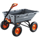 VEVOR Chariot de Jardin Basculant 680 kg Chariot à Benne Basculante en Polypropylène pour Transport de Plantes Terre Récoltes, avec Basculement Rapide 90°, Poignée 2 en 1, Essieu Directionnel 270° - image 11