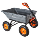 VEVOR Chariot de Jardin Basculant 680 kg Chariot à Benne Basculante en Polypropylène pour Transport de Plantes Terre Récoltes, avec Basculement Rapide 90°, Poignée 2 en 1, Essieu Directionnel 270° - image 12