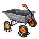 VEVOR Chariot de Jardin Basculant 680 kg Chariot à Benne Basculante en Polypropylène pour Transport de Plantes Terre Récoltes, avec Basculement Rapide 90°, Poignée 2 en 1, Essieu Directionnel 270° - image 2