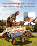 VEVOR Chariot de Jardin Basculant 680 kg Chariot à Benne Basculante en Polypropylène pour Transport de Plantes Terre Récoltes, avec Basculement Rapide 90°, Poignée 2 en 1, Essieu Directionnel 270° - image 3