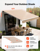 VEVOR Store Banne Manuel 4x2,4 m Auvent Rétractable Terrasse Extérieur 40°-90° Réglable Résistant au Vent/UV/Eau Auvent Pare-soleil Polyester avec Manivelle pour Patio, Arrière-cour, Jardin, Balcon - image 3