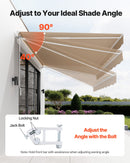 VEVOR Store Banne Manuel 4x2,4 m Auvent Rétractable Terrasse Extérieur 40°-90° Réglable Résistant au Vent/UV/Eau Auvent Pare-soleil Polyester avec Manivelle pour Patio, Arrière-cour, Jardin, Balcon - image 7