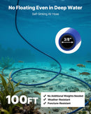 VEVOR Aérateur de Bassin 590 W Système d'Aération Lac jusqu'à 1,2 hectare Pompe à Air Étang Extérieure pour Circulation Oxygène en Eau Profonde, avec Compresseur Air, Diffuseur, Tuyau Lesté 30,5 m - image 5