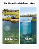 VEVOR Aérateur de Bassin 590 W Système d'Aération Lac jusqu'à 1,2 hectare Pompe à Air Étang Extérieure pour Circulation Oxygène en Eau Profonde, avec Compresseur Air, Diffuseur, Tuyau Lesté 30,5 m - image 6