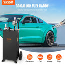VEVOR Chariot à essence 30 gallons réservoir de stockage de carburant avec roues, pompe de transfert manuelle, conteneur d'essence carburant diesel pour voitures, tondeuses à gazon, VTT, bateaux, noir - image 3