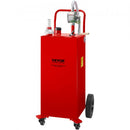 VEVOR Chariot de carburant 30 gallons réservoir de stockage d'essence 4 roues, pompe de transfert manuelle, conteneur de carburant essence diesel pour voitures, tondeuses à gazon, VTT, bateaux, rouge - image 2