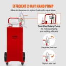 VEVOR Chariot de carburant 30 gallons réservoir de stockage d'essence 4 roues, pompe de transfert manuelle, conteneur de carburant essence diesel pour voitures, tondeuses à gazon, VTT, bateaux, rouge - image 4