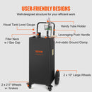 VEVOR Chariot de carburant, 35 gallons, réservoir de stockage d'essence 4 roues, pompe de transfert manuelle réservoir de carburant essence diesel pour voitures, tondeuses à gazon, VTT, bateaux, noir - image 5