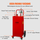 VEVOR Chariot de carburant, 132,5 L, réservoir de stockage d'essence 4 roues, pompe de transfert manuelle réservoir de carburant essence diesel pour voitures, tondeuses à gazon, VTT, bateaux, rouge - image 5