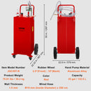 VEVOR Chariot de carburant, 132,5 L, réservoir de stockage d'essence 4 roues, pompe de transfert manuelle réservoir de carburant essence diesel pour voitures, tondeuses à gazon, VTT, bateaux, rouge - image 8