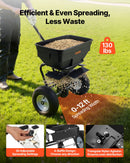 VEVOR Épandeur Engrais Capacité 59 kg Épandeur à Semence Largeur d'Épandage 0-3,66 m Semoir à Pousser pour Graines, Sel de Déneigement, Semer Jardinage, Pelouse, Gazon, avec Roues Pneumatiques 33 cm - image 3