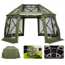 VEVOR Tente Moustiquaire Tonnelle Pop-up 3,96x3,96 m Tente Moustiquaire Pliante 10-12 Personnes 13 Côtés Abri Solaire pour Camping Famille, Terrasse, Jardin, avec Toit Amovible, Sac de Transport, Vert - image 2