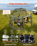 VEVOR Tente Moustiquaire Tonnelle Pop-up 3,96x3,96 m Tente Moustiquaire Pliante 10-12 Personnes 13 Côtés Abri Solaire pour Camping Famille, Terrasse, Jardin, avec Toit Amovible, Sac de Transport, Vert - image 4