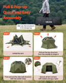 VEVOR Tente Moustiquaire Tonnelle Pop-up 3,96x3,96 m Tente Moustiquaire Pliante 10-12 Personnes 13 Côtés Abri Solaire pour Camping Famille, Terrasse, Jardin, avec Toit Amovible, Sac de Transport, Vert - image 6