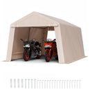 VEVOR Abri de Jardin, 305x458 cm, Tente de Rangement, avec Double Porte à Fermeture Éclair Enroulable, Abri de Stockage Portable Robuste, Garage Extérieur pour Motos, Vélos, Outils de Jardin, Beige