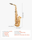 VEVOR Saxophone Alto Mi Bémol Kit Saxophone Débutants en Laiton Résistant avec Étui de Transport, Bec, Sangles, Chiffon de Nettoyage, Gants, Sangle de Cou, 23 Touches, pour Débutants, Étudiants, Doré - image 8