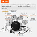 VEVOR Kit de batterie complet pour adulte, 5 pièces, 55,9 cm, avec basses toms, caisse claire, supports de trône réglables, cymbale, charleston, pédale et baguettes, kit de batterie débutant pour adul - image 8