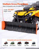 VEVOR Lame à Neige Réglable 109,2/152,4 cm Lame Déneigement & Aile Latérale pour la Plupart Quad ATV UTV, Hauteur et Orientation Gauche-Droite Réglables, 3 Options Montage, Universelle Acier Carbone - image 3