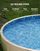 VEVOR Revêtement de Piscine Ronde, 732x120 cm, Doublure Durable de Style Duobead en Vinyle Calibre Standard, Résiste à l'Usure, Rétention d'Eau, pour Piscines Hors Sol à Parois de Hauteur 132 cm - image 3