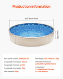 VEVOR Revêtement de Piscine Ronde, 1006x120 cm, Doublure Durable de Style Duobead en Vinyle Calibre Standard, Résiste à l'Usure, Rétention d'Eau, pour Piscines Hors Sol à Parois de Hauteur 132 cm - image 8