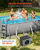 VEVOR Pompe à Chaleur pour Piscine 4,92 kW Chauffage Électrique de Piscine Hors Sol Jusqu'à 18 m³ pour Natation, COP Max. 5,29, Faible Niveau Sonore, Protection GFCI, Température de Chauffe 15 à 40 °C - image 5