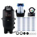 VEVOR Filtre à Cartouche de Piscine, Filtre Piscine Creusée 40 m² Système de Filtration de Piscine Hors Sol Assemblage Rapide avec Filtre Amélioré et Anti-fuite pour Filtrer Spa, Piscines Gonflables