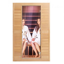 VEVOR Sauna infrarouge lointain pour 2 personnes, cabine sauna domestique en bois de pruche infrarouge à faible EMF avec porte en verre trempé, haut-parleurs Bluetooth, utilisation intérieure, 1800 W - image 2