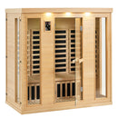 VEVOR Sauna Infrarouge Lointain pour 3-4 Personnes, Cabine Sauna Domestique Bois de Pruche Infrarouge à Faible EMF, 2580 W, avec Porte en Verre Trempé, Haut-parleurs Bluetooth, Lumières Chromothérapie - image 12