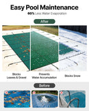 VEVOR Bâche Piscine Rectangulaire 5,5 x 10,4 m Couverture Protection Piscine PP contre Débris Neige Protège Piscine Maille Serrée Ressort Inox Boulon Sol Laiton pour Piscines 4,9 x 9,8 m Maison Vert - image 6