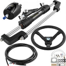 VEVOR Kit de Direction Hydraulique pour Bateau 300 HP, Cylindre de Direction en Alliage d'Aluminium, avec Volant de 34,3 cm et Tuyau Hydraulique de 3 m, pour Système de Direction des Bateaux Marine - image 2