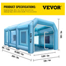 VEVOR Cabine de Peinture Gonflable Automobile 8x4x3m Tente Gonflable Auto Pulvérisation Peinture Extérieur avec Souffleurs de Gonflage de Ventilation 1100W/330W pour Voiture - image 8