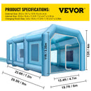 VEVOR Cabine de Peinture Gonflable 9x6x4 m, Tente Pulvérisation Gonflable pour Voiture, avec Système de Filtration avec Souffleur, en Oxford et PVC, Station de Travail de Peinture Automobile, Garage - image 8