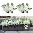 VEVOR Boules de Fleurs Artificielles Lot de 10 Diamètre Max 45 cm Compositions Roses Blanches Artificielles, Fausses Fleurs Décoratives pour Centres de Table, Mariages, Saint-Valentin, Déco Intérieur