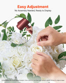 VEVOR Boules de Fleurs Artificielles Lot de 10 Diamètre Max 45 cm Compositions Roses Blanches Artificielles, Fausses Fleurs Décoratives pour Centres de Table, Mariages, Saint-Valentin, Déco Intérieur - image 6