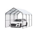 VEVOR Abri de voiture en métal robuste, 3 x 4,5 m, abri de garage extérieur avec cadre et toit en acier galvanisé, auvent pour voiture multi-usage avec parois latérales amovibles, pour pick-up, bateau - image 2