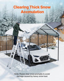 VEVOR Abri de voiture en métal robuste, 3 x 4,5 m, abri de garage extérieur avec cadre et toit en acier galvanisé, auvent pour voiture multi-usage avec parois latérales amovibles, pour pick-up, bateau - image 5