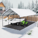 VEVOR Abri de voiture en métal robuste, 4 x 8 m, abri de garage extérieur avec cadre et toit en acier galvanisé, auvent pour voiture multi-usage avec parois latérales amovibles, pour pick-up, bateau - image 9