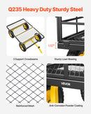 VEVOR Chariot Jardin Acier 544 kg Chariot Transport Robuste Jaune et Noir, pour Fermes, Entrepôts, 2 en 1 Remorque ou Tractable en Métal, avec 4 Pneus Tout-terrain 33 cm, Côtés Amovibles, Poignée 180° - image 5