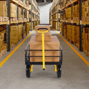 VEVOR Chariot de Jardin Transport, Charge 544,31 kg, Chariot Utilitaire Robuste Tractable Extérieur Métal 2 en 1 Pneus Tout-terrain 330 mm, Côtés Amovibles en Maille, Poignée Rotative 180°, Jaune Noir - image 9