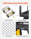 VEVOR Chariot Jardin Acier 635 kg Chariot Transport Robuste Jaune et Noir, pour Fermes, Entrepôts, 2 en 1 Remorque ou Tractable en Métal, avec 4 Pneus Tout-terrain 33 cm, Côtés Amovibles, Poignée 180° - image 5