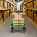 VEVOR Chariot de Jardin Acier 544 kg Chariot Transport Robuste Noir et Vert, pour Fermes, Entrepôts, 2 en 1 Remorque ou Tractable Métal, avec 4 Pneus Tout-terrain 33 cm, Côtés Amovibles, Poignée 180° - image 9
