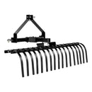 VEVOR Râteau Paysager Tracté 127 cm Râteau Déchaumeur Remorquable 3 Points pour Tracteurs Catégorie 1 Éliminer Chaume, Herbe Morte, Branches, Aérer Pelouse Gazon, Angle Réglable, 17 Dents en Acier - image 11
