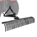 VEVOR Scarificateur Tracté 183 cm Râteau Scarificateur à Remorquer pour Tracteurs Attelage 3 Points Catégorie 1, Jardin, Ferme, Entretien de Pelouse, Enlever Herbe Morte Gazon, avec 36 Dents en Acier